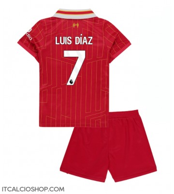 Liverpool Luis Diaz #7 Prima Maglia Bambino 2024-25 Manica Corta (+ Pantaloni corti)